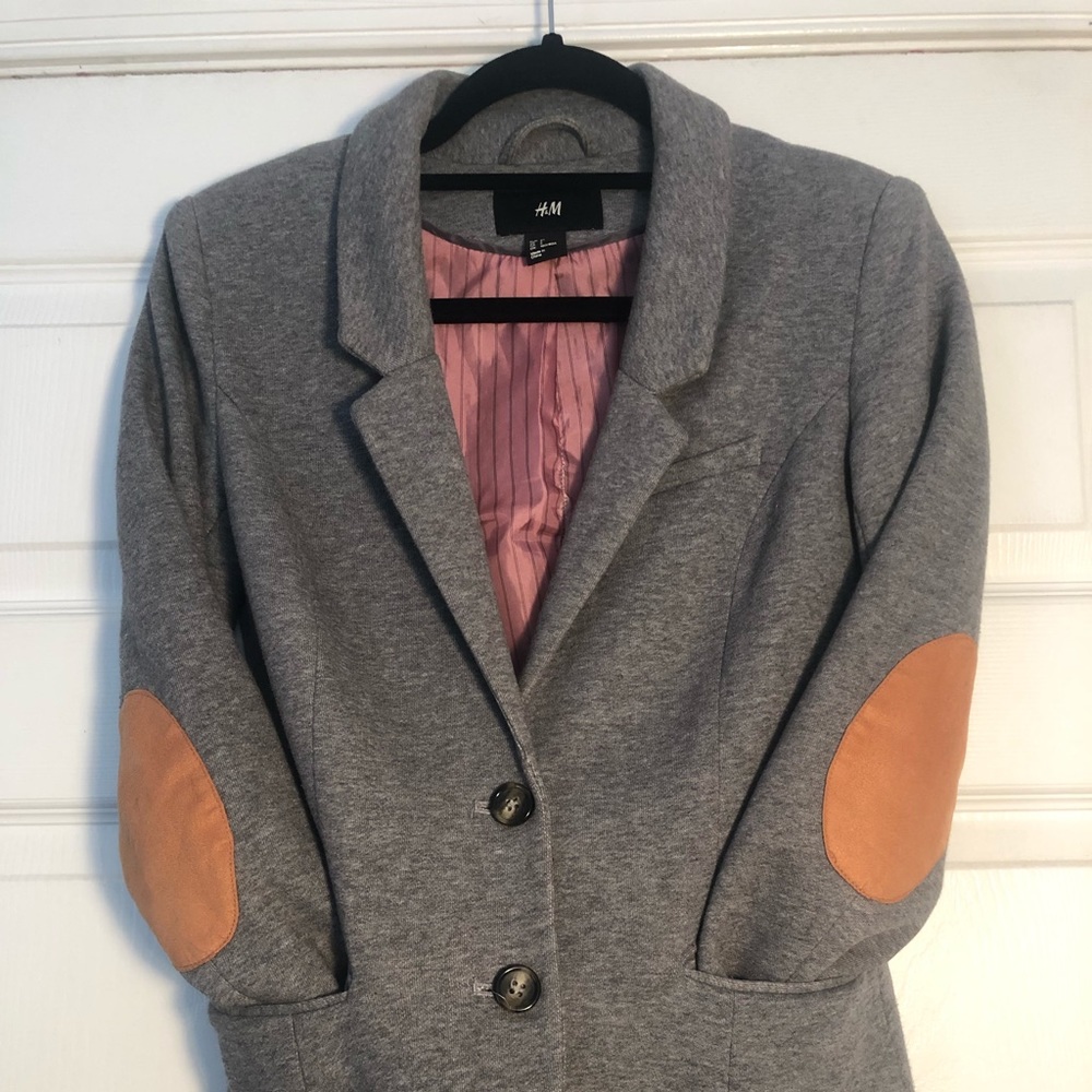 H&M Grey Blazer w/elbow patches